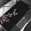 Mouse Pads Wrist Art Sakura Mousepad Black Mausepad Pink Setup Accessories Office Carpet Mouse Pad Company Gaming Deskmat 90x40 Xl R230819