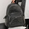 designer bag Backpack Style Crocodile pattern leather backpack Men's fashion design Rivet men's Computer Student travel backpackbackpackstylishhandbagsstore