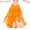 Scene Wear Professional Oregelbundet Belly Dance Chiffon kjol för kvinnor Elegant dansare Hem Practice Rave Dress Clothes Dancewear Outfit