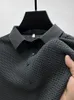 Açık T-Shirts Marka Giysileri Yaz Erkekler Lop-Up Lop-Up Kısa Kollu Polo Gömlek Buz İpek Nefes Alabilir İş Moda Golf T-Shirt Erkek 4xl 230818