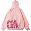 Womens Hoodies Sweatshirts Street Dress Pink Hooded Sweatshirt Clothing Funny Cartoon Pattern Autumn Harajuku Pullover 230818