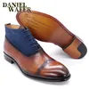 Bottes Design de luxe hommes cheville haute qualité chaussures en cuir véritable robe fermeture éclair à lacets marron noir décontracté 230818