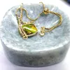 Link Bracelets Trendy 14K Gold Plating Zircon Green Imperial Jasper Square Pendant For Women High Quality Jewelry Simple Everyday