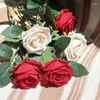 Декоративные цветы 51 см красная роза одна голова имитация дома свадьба