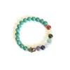 Strand 5pcs bracelet de perles de pierre turquoise colorée pour les femmes bracelet rond de 8 mm