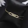 Bangle New Smooth Bead Move Charm Bracelet Design Geometric Full Microl Zirconia Wedding Engagement Women Fashion Jewelry B097 J230819