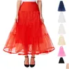 Skirts Gk Women Voile Double Layer Retro Vintage Crinoline Petticoat Underskirt Solid Color High Waist Maxi Skirt Ladies Y200326 Dro Dheem