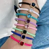 Bangle 3st Design Trendy Colorful Emamel Square Micro CZ Crystal Stackable Bangles Shiny Cubic Zircon