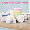 NIIMBOT D11 D101 D110 OFFICIAL Label Sticker Paper 5 Rolls / Pack Olika storlekar och stil vitfärg etiketa papel