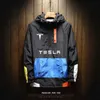 2023 Tesla Windbreaker Jackets Waterproof Military Hooded Wind Breaker Casual Coat Male Clothing Autumn Spring Outwear Men T230819