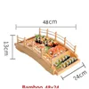 Sushi Tools Japanese Wooden Wood Cuisine Bridge Boats Pine Creative Sashimi Plate Platter Tableware Decoration Ornament Hasia Drop D Otfz9