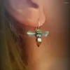 Boucles d'oreilles pendantes délicate miel abeille goutte pour femmes fille Chic bijoux Animal volant incrusté rouge Zircon accessoires de fête