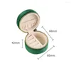 Jewelry Pouches Mini Round Velvet Box For Travel Earrings Necklace Storage Ring Zipper Portable Organizer Joyero