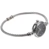 Wristwatches Womens Bracelet Watches: Dress Watch Waterproof Creative Wrist Round Watch- Silver