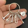 Key Rings Daddy Keychain Tool Hammer Wrench Charm Dad Gift Chains Drop Delivery Smt5J