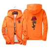 Women'S Jackets Women Basic Spring Hooded Jacket Coats Embroidery Rose Causal Men Windbreaker Lightweight Bomber Famale White Drop D Dhs3W