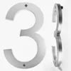 Garden Decorations 20cm Floating House Numbers Doorplate Address Sign Plate Outdoor Street Door Plaque Number For Home 0-9 Black Silver 230818