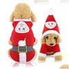 Vestuário para cães roupas de estimação de roupas de estimação e casaco de Natal com capuz de suéter de jumfsuit filho