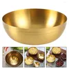 Servis uppsättningar Gold Home Soup Bowl Appetizer Kitchen Supply Baby Eating 304 Rostfritt stål med ett lager hushåll ris