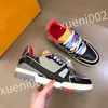 Nieuwe top luxe designer Casual schoenen unisex echte lederen klassieke plaid sneakers streep schoenen mode sneakerscolor streep sneakers maat39-44 rd1012