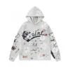 Męskie projektanci męscy bluzy ręcznie malowana graffiti pullover bluet z kapturem Graffiti Bluza Bluza Unisex Street Hip-hop