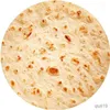 Filtar roliga realistiska kinesiska kål tortilla pizza filt stekt ägg vattenmelon kast filt jätte mat mönster flanell r230819