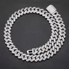 Style Baguette Chain 16mm Width 925 Solid Silver Hip Hop Necklace d Color Moissanite Cuban Link