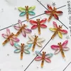 Bacchette da 40 pezzi colorate pendenti di libellule in resina animale piatto di fascino dei connettori abbellimenti per la creazione di artigianato di gioielli