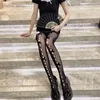 Calcetines de mujer Lolita Cosplay Girls Bowknot Hollow Out Pantyhose Sexy Thin Ins Tide Lace Tights Anime Black White Fishnet Medias de seda