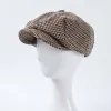 2023 nouveaux bérets hommes Sboy casquette béret laine chapeau Plaid femmes marque hiver printemps bec de canard chapeaux bérets