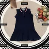 Kids Designer kleding meisjes polo nek shirt jurk maat 100-160 cm gratis verzending baby zomer geplooide rok nieuw product