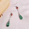 Dangle Earrings Red Green Color Drip Oil Resin Drop Trendy Metal Handmade Retro For Women Jewelry 2023