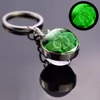 Keychains Lanyards Luminous Clover Keychain Glowing Crystal Ball Key Chain St Patricks Day Gifts Irish Pendant Jewelry Chains Drop Del Smtlc