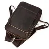 Backpack Fashion Leather Vintage Style Laptop Bag For Men Male Travel Bagpack Daypack Genuine Bags