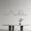 Ljuskronor Modern matbord LED -ljuskrona svart guld minimalist för kök rum hängslampa heminredning belysning fixtur