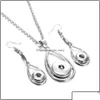 Oorbellen ketting sier kleur snap knoop sieraden set 12 mm 18 mm hanger snaps knoppen voor vrouwen NOOSA drop levering 2021 sets baby dhqdi