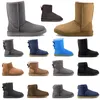 Stivali da neve Slifori Castagna Furia Slide Sheepskin Muli Shearling Muli Donne Ultra Mini Stivale Stivali SCARPAGGI SCARICA SCARICO SIMPLIT