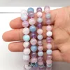 Perles naturelles lavande améthystes aigues-marines rondes en vrac pour la fabrication de bijoux bracelet à bricoler soi-même collier accessoires 15 ''