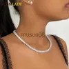 Hangende kettingen Iced Out Bling 5mm prinses gesneden vierkante kubieke zirconia tennisketen 5a cz verharde choker ketting vrouwen bruiloft sieraden 15 "16" j230819