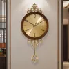 Väggklockor europeisk kreativ klocka koppar vardagsrum konst ljus lyx stor kvarts sovrum reloj pared dekor