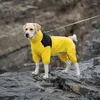 Dog Apparel Pet Raincoat Jacket Waterproof Hooded Polyester Material Breathable Poncho Full Body Wrape Large Clothing