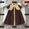 designer baby clothes fashion Kids lapel dress Size 100-150 CM Waist strap design girl skirt Child Summer dress New Products May03