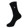 Men's Socks 5 Pairs Casual Business Solid Color Sports Medium Tube Breathable Cotton Dog Head