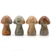 Pendant Necklaces 6PC Frenzied Agate Mushroom Sculpture 35MM Mini Healing Crystal Mushrooms Chakra Stone Decorations For Home Balancing