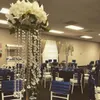 Nouvelle passerelle pilier cristal fleur vase stand décoration de mariage plomb route événement fleurs stands mariage avec lumières LED