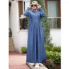 Abbigliamento etnico Fashioni musulmane Donne musulmane Denim Abayas Long Maxi Dress Turchia Kaftan Arabo islamico Dubai Eid Party Jalabiya Caftan Vestidos