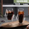 Copos de vidro de parede dupla de parede dupla xícaras transparentes para caneca de chá de chá com paredes Paredes Parie Parie Coffe Cobres Drinkware Cozinha Bar