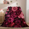 Koce Rose Flower Print Koc Rzut Koce Super miękka rodzinna sofa Sofa Ket na łóżku Rzuca Letnia rozmiar biura Kołdra R230819