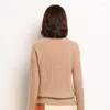 Kvinnors tröjor Wool Cashmere Sweater Women 2023 Autumn and Winter Fashion Loose Mock Neck Warm Knit Jumper