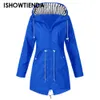 Kurtki damskie kurtka deszczowa na zewnątrz piesze bituree Haterproof Waterproof Windproof Długi solidny płaszcz Femme ciepła warstwowa wieżowa odzież 230818